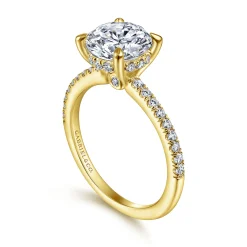 Clearance Gabriel & Co. Broderick - 14K Yellow Gold Round Diamond Engagement Ring