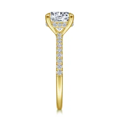 Clearance Gabriel & Co. Broderick - 14K Yellow Gold Round Diamond Engagement Ring