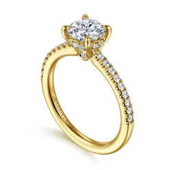 Sale Gabriel & Co. Broderick - 14K Yellow Gold Round Diamond Engagement Ring