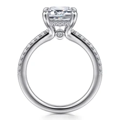 Discount Gabriel & Co. Broderick - Platinum Emerald Cut Diamond Engagement Ring