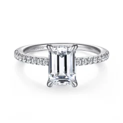 Discount Gabriel & Co. Broderick - Platinum Emerald Cut Diamond Engagement Ring