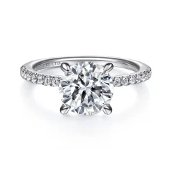 Online Gabriel & Co. Broderick - Platinum Round Diamond Engagement Ring