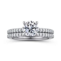 New Gabriel & Co. Broderick - Platinum Round Diamond Engagement Ring