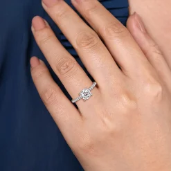 New Gabriel & Co. Broderick - Platinum Round Diamond Engagement Ring