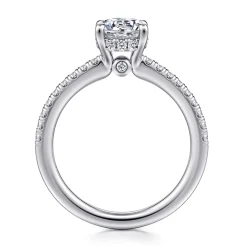 New Gabriel & Co. Broderick - Platinum Round Diamond Engagement Ring