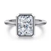 Clearance Gabriel & Co. Brooke - 14K White Gold Radiant Cut Bezel Set Solitaire Diamond Engagement Ring