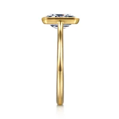 Best Gabriel & Co. Brooke - 14K Yellow Gold Bezel Set Emerald Cut Solitaire Diamond Engagement Ring