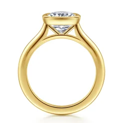Hot Gabriel & Co. Brooke - 14K Yellow Gold Elongated Cushion Bezel Set Solitaire Diamond Engagement Ring