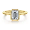 Clearance Gabriel & Co. Brooke - 14K Yellow Gold Emerald Cut Bezel Set Solitaire Diamond Engagement Ring