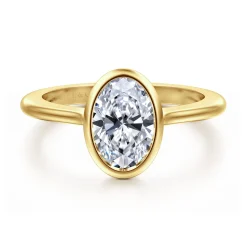Online Gabriel & Co. Brooke - 14K Yellow Gold Oval Cut Bezel Set Solitaire Diamond Engagement Ring