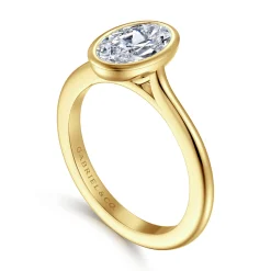 Online Gabriel & Co. Brooke - 14K Yellow Gold Oval Cut Bezel Set Solitaire Diamond Engagement Ring