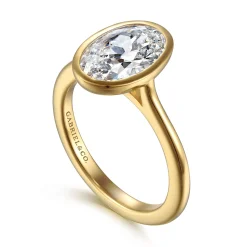 Online Gabriel & Co. Brooke - 14K Yellow Gold Oval Cut Bezel Set Solitaire Diamond Engagement Ring