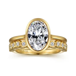 Online Gabriel & Co. Brooke - 14K Yellow Gold Oval Cut Bezel Set Solitaire Diamond Engagement Ring