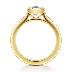 New Gabriel & Co. Brooke - 14K Yellow Gold Pear Cut Bezel Set Solitaire Diamond Engagement Ring
