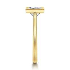 Clearance Gabriel & Co. Brooke - 14K Yellow Gold Princess Cut Bezel Set Solitaire Diamond Engagement Ring