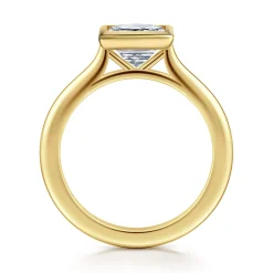 Clearance Gabriel & Co. Brooke - 14K Yellow Gold Princess Cut Bezel Set Solitaire Diamond Engagement Ring