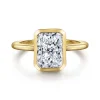 Clearance Gabriel & Co. Brooke - 14K Yellow Gold Radiant Cut Bezel Set Solitaire Diamond Engagement Ring