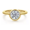 Discount Gabriel & Co. Brooke - 14K Yellow Gold Round Cut Bezel Set Solitaire Diamond Engagement Ring