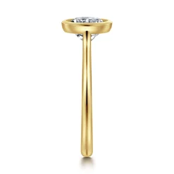 Discount Gabriel & Co. Brooke - 14K Yellow Gold Round Cut Bezel Set Solitaire Diamond Engagement Ring