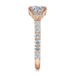 Discount Gabriel & Co. Brosnan - 14K Rose Gold Round Diamond Engagement Ring