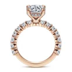 Discount Gabriel & Co. Brosnan - 14K Rose Gold Round Diamond Engagement Ring