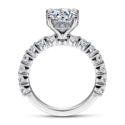 Outlet Gabriel & Co. Brosnan - 14K White Gold Round Diamond Engagement Ring