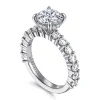Gabriel & Co. Brosnan - 14K White Gold Round Diamond Engagement Ring