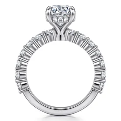 Gabriel & Co. Brosnan - 14K White Gold Round Diamond Engagement Ring