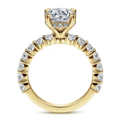 Hot Gabriel & Co. Brosnan - 14K Yellow Gold Round Diamond Engagement Ring