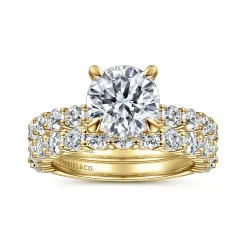 Hot Gabriel & Co. Brosnan - 14K Yellow Gold Round Diamond Engagement Ring
