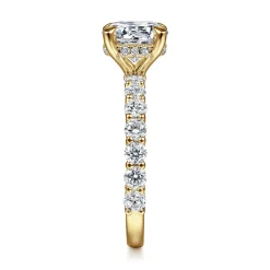 Hot Gabriel & Co. Brosnan - 14K Yellow Gold Round Diamond Engagement Ring