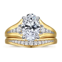 Hot Gabriel & Co. Bruno - 14K White-Yellow Gold Oval Diamond Engagement Ring