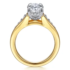Hot Gabriel & Co. Bruno - 14K White-Yellow Gold Oval Diamond Engagement Ring