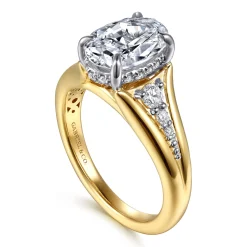 Hot Gabriel & Co. Bruno - 14K White-Yellow Gold Oval Diamond Engagement Ring
