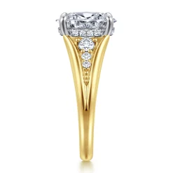 Gabriel & Co. Bruno - 14K White-Yellow Gold Oval Diamond Engagement Ring