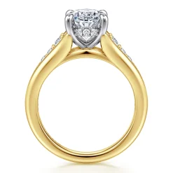 Gabriel & Co. Bruno - 14K White-Yellow Gold Oval Diamond Engagement Ring