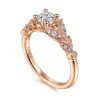 Online Gabriel & Co. Bryce - Vintage Inspired 14K Rose Gold Split Shank Round Diamond Engagement Ring