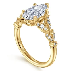 Outlet Gabriel & Co. Bryce - Vintage Inspired 14K Yellow Gold Split Shank Marquise Shape Diamond Engagement Ring