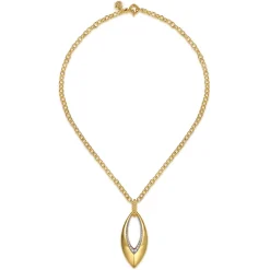 Hot Gabriel & Co. Bujukan Bold - 14K Yellow Gold Bujukan and Diamond Marquise Pendant Necklace