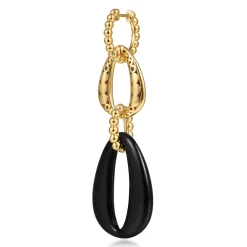 New Gabriel & Co. Bujukan Bold - 14K Yellow Gold Bujukan Black Onyx Huggie Drop Earrings