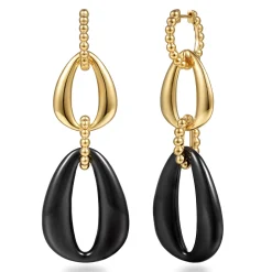 New Gabriel & Co. Bujukan Bold - 14K Yellow Gold Bujukan Black Onyx Huggie Drop Earrings