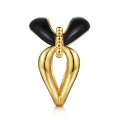 Gabriel & Co. Bujukan Bold - 14K Yellow Gold Bujukan Black Onyx Link Chain Ring
