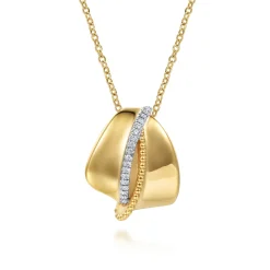 Discount Gabriel & Co. Bujukan Bold - 14K Yellow Gold Bujukan and Diamond Pendant Necklace