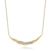 Best Gabriel & Co. Bujukan Bold - 14K Yellow Gold Bujukan and Diamond Twisted Bar Necklace