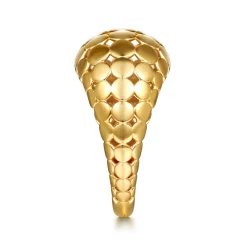 New Gabriel & Co. Bujukan Bold - 14K Yellow Plain Gold Wide Bujukan Band Ring