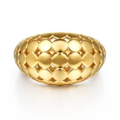 New Gabriel & Co. Bujukan Bold - 14K Yellow Plain Gold Wide Bujukan Band Ring