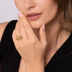 New Gabriel & Co. Bujukan Bold - 14K Yellow Plain Gold Wide Bujukan Band Ring