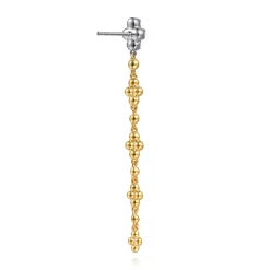 Gabriel & Co. Bujukan Clover - 14K White and Yellow Gold Bujukan and Diamond Clover Stud Drop Earrings