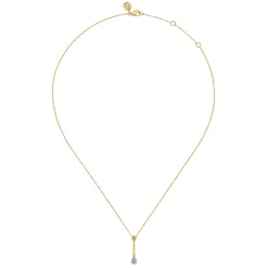 Hot Gabriel & Co. Bujukan Clover - 14K White Yellow Gold Bujukan and Diamond Teardrop Pendant Necklace