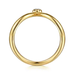 Hot Gabriel & Co. Bujukan Clover - 14K White Yellow Gold Bujukan and Diamond Chevron Ring